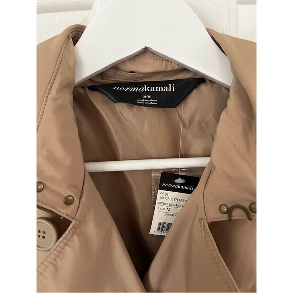 Norma Kamali Career Belted Trench in Urbane Khaki Sz M NWT - Picture 4 of 8